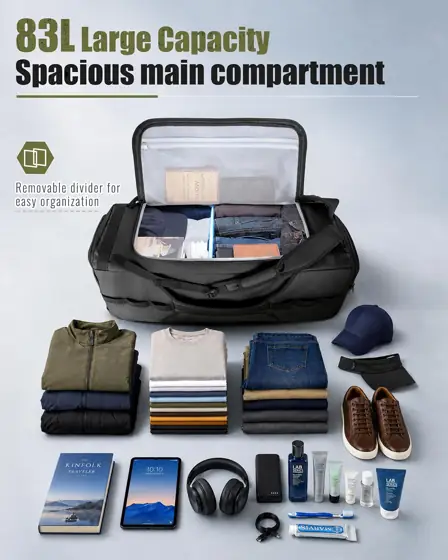 Smasrob 83L Rolling Duffle Bag… — Photo 2