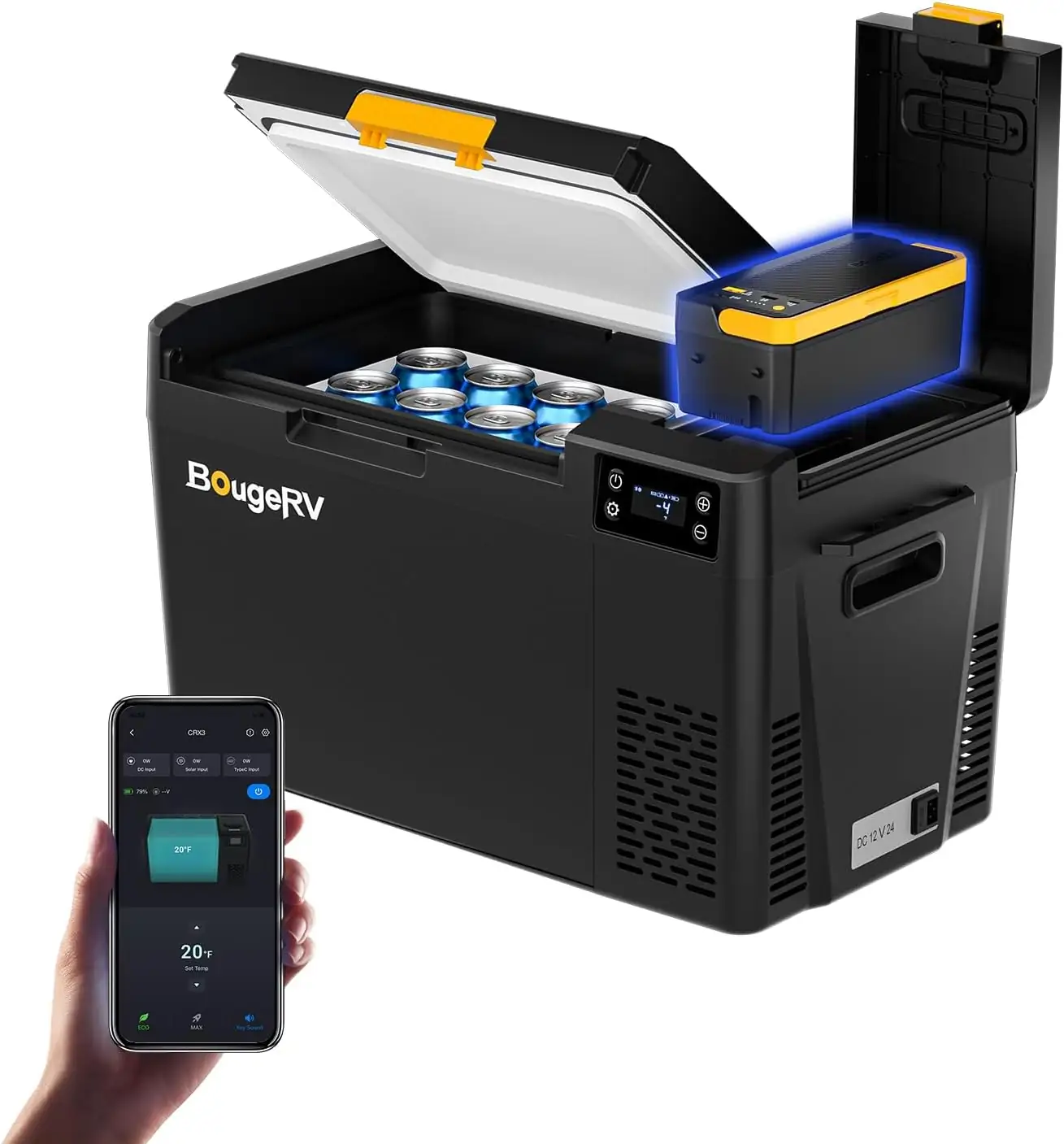 BougeRV Car Refrigerator with 240Wh… — Photo 1