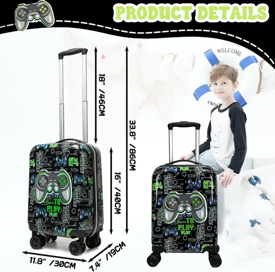 Kids Boy's Hardside Luggage Set… — Photo 2