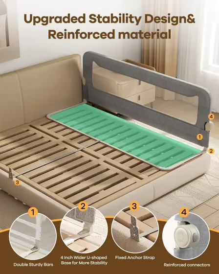 Foldable Toddler Bed Rail, 71in… — Photo 2