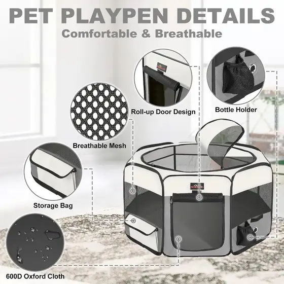 Aivituvin Foldable Dog Playpen with… — Photo 2