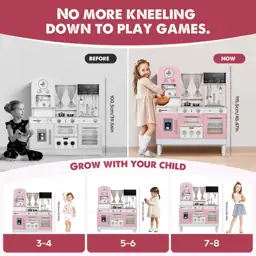 EDUBEBO Kids Kitchen Playset, Wooden,… — Photo 2