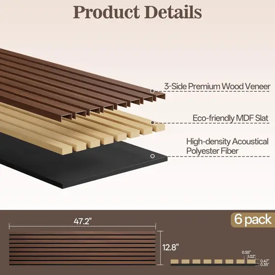 6 Pack Acoustic Wood Panels… — Photo 2