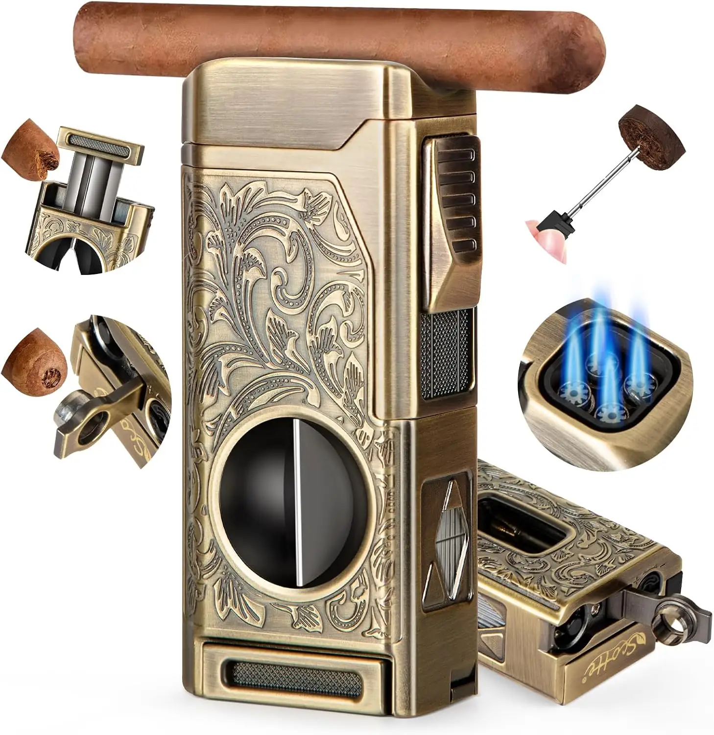 4-Jet Torch Cigar Lighter, Refillable… — Photo 1