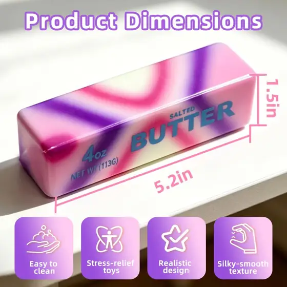 2 Pcs Rainbow Butter Squishy… — Photo 2