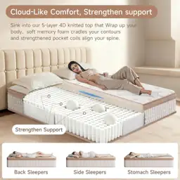 MOOA Queen Hybrid Mattress, 12-Inch… — Photo 2