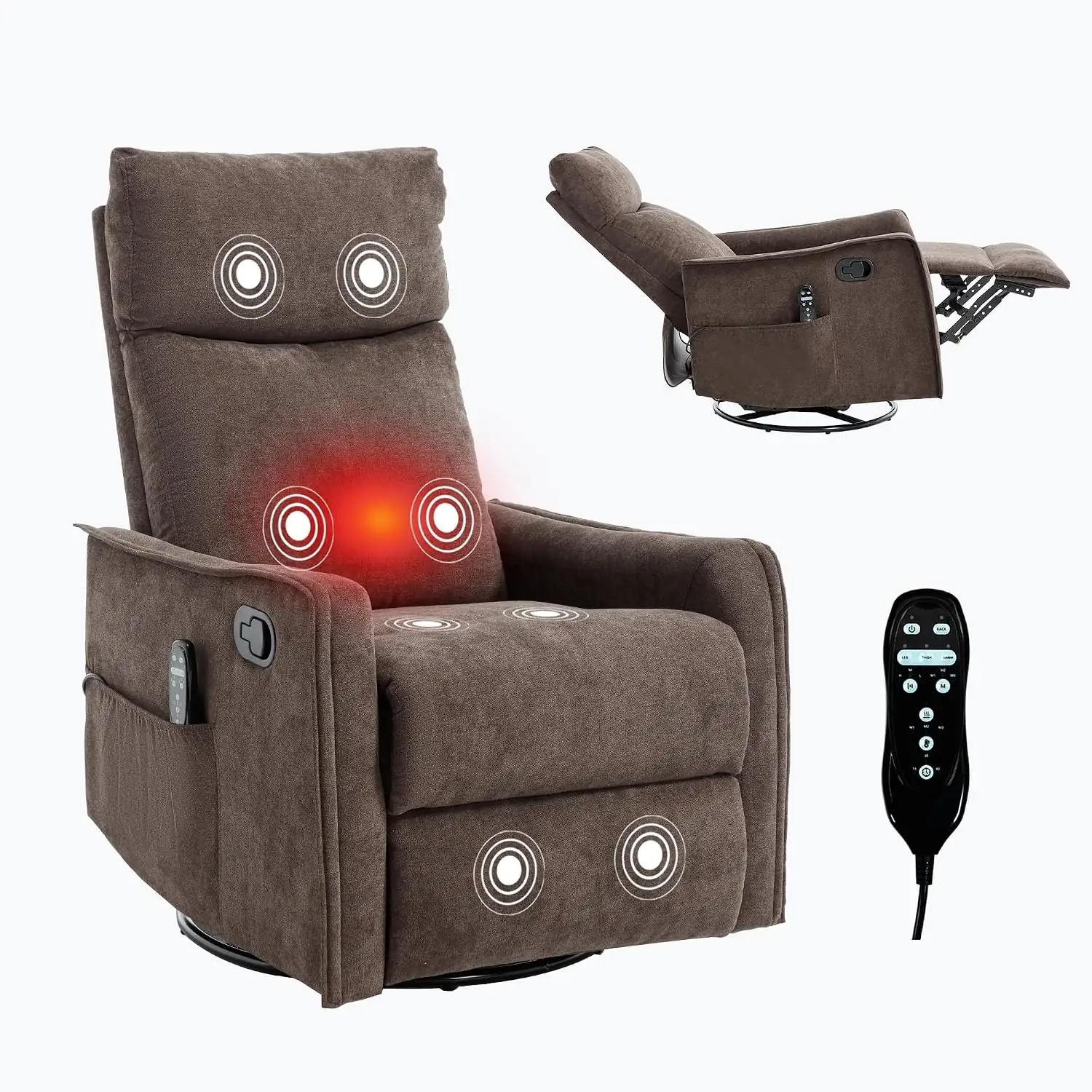 Fabric Recliner Chair with Massage,… — Photo 1