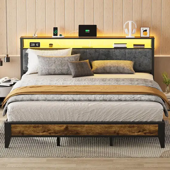 OLEVS King Bed Frame with… — Photo 1