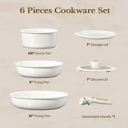 Carote 6-Piece Nonstick Detachable Pots… — Photo 2
