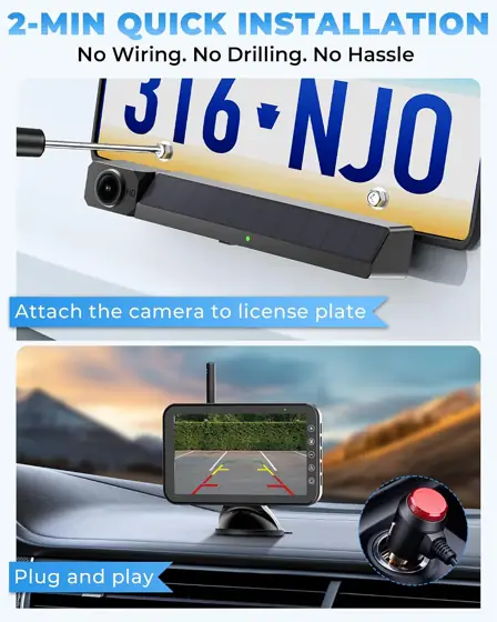 Solar Wireless Backup Camera, 5"… — Photo 2