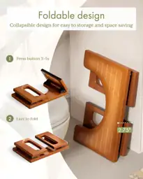 AmazerBath 7-Inch Bamboo Toilet Stool… — Photo 2