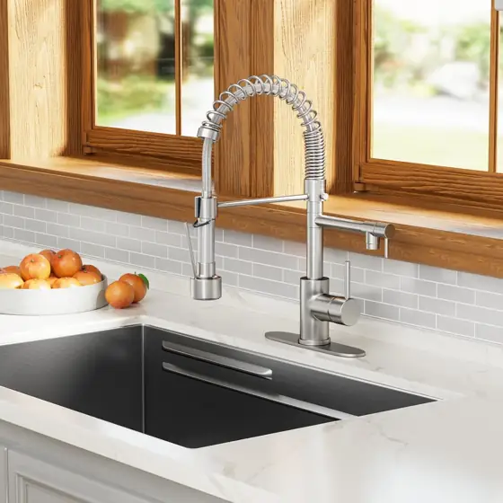 Dual Spout Kitchen Faucet, Pot… — Photo 2
