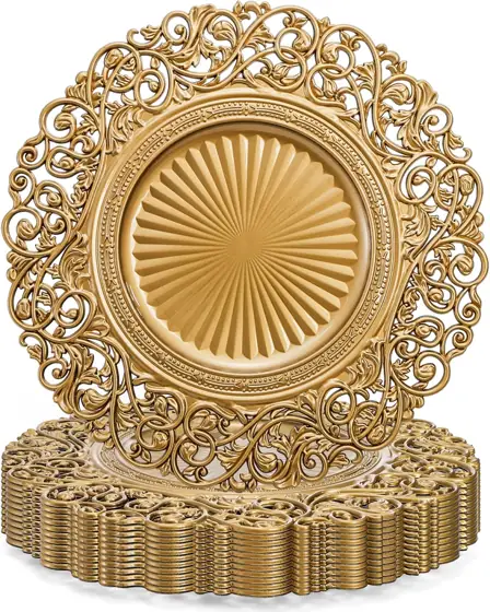 Foraineam Gold Charger Plates, Set… — Photo 1