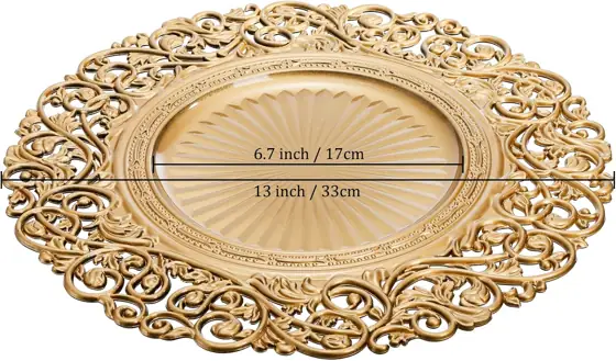 Foraineam Gold Charger Plates, Set… — Photo 2