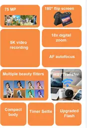Digital Camera, 5K 75MP WiFi… — Photo 2
