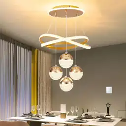 Gold LED Chandeliers, 3-Color Dimmable… — Photo 2