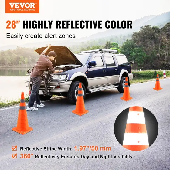 VEVOR Safety Cones, 4 Pack,… — Photo 2