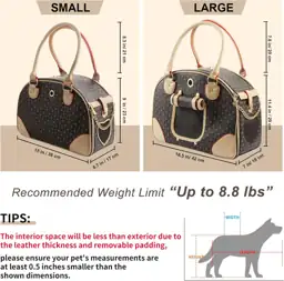 Dog Carrier PU Leather Handbag,… — Photo 2