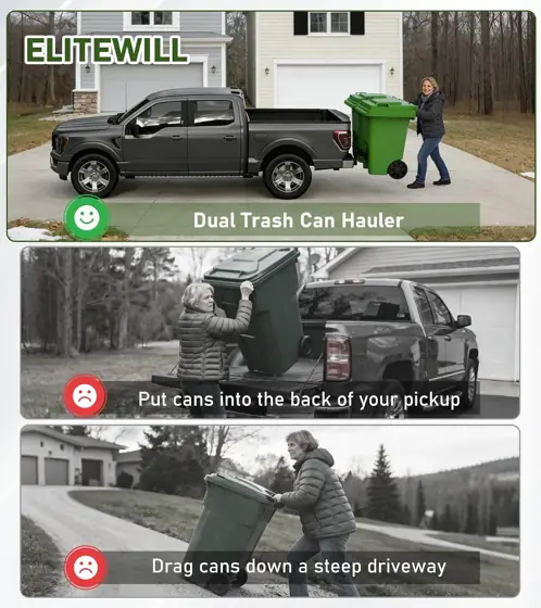 ELITEWILL Dual Trash Can Hauler… — Photo 2