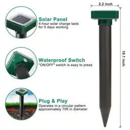 Solar Powered Ultrasonic Repellent Spikes… — Photo 2