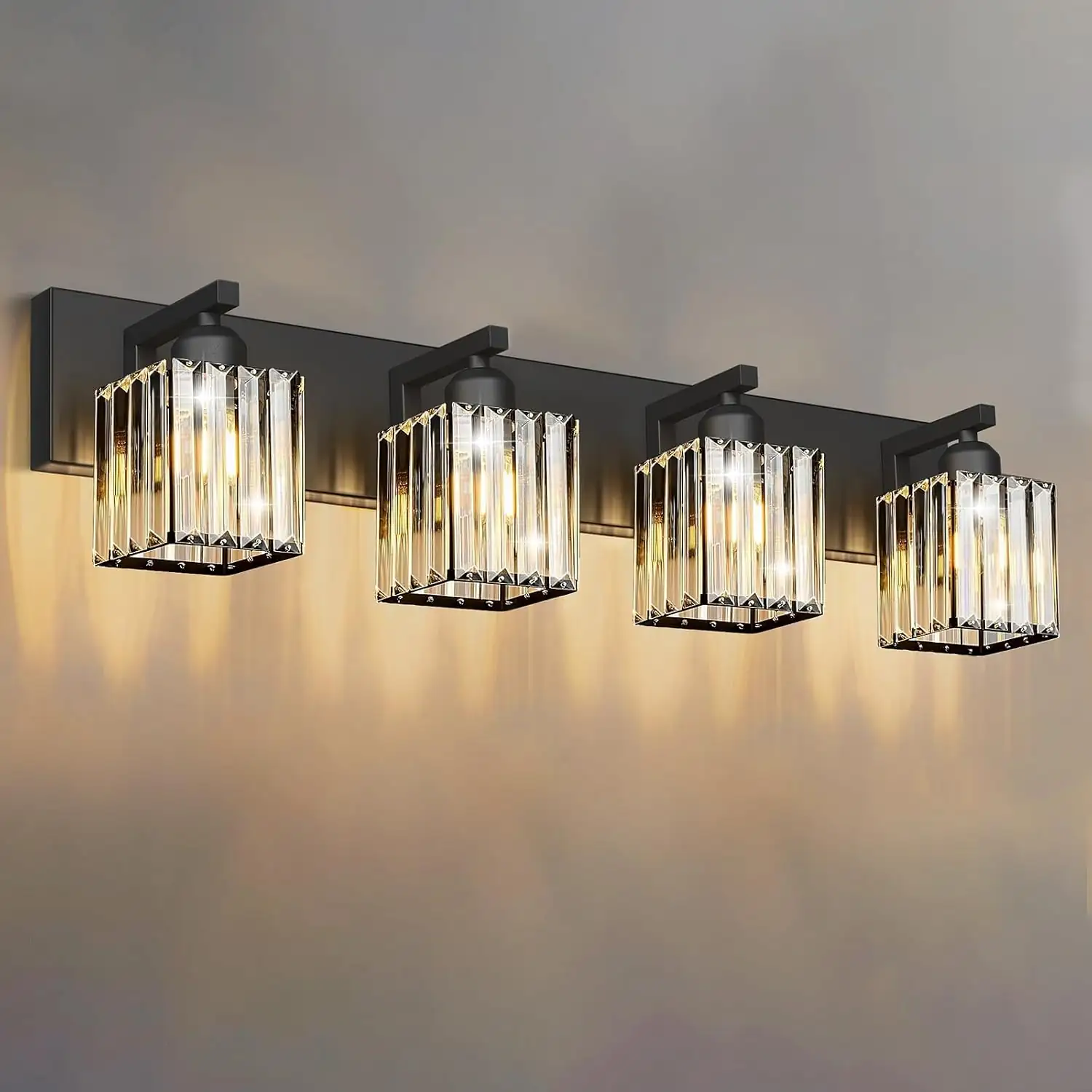 Black Crystal 4-Light Bathroom Vanity… — Photo 1