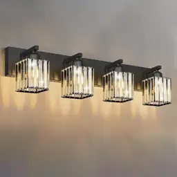 Black Crystal 4-Light Bathroom Vanity… — Photo 1