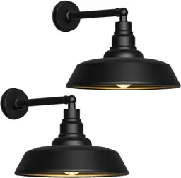 18" Black Gooseneck Barn Lights,… — Photo 1