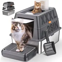 Stainless Steel Litter Box with… — Photo 1