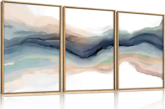 HLNIUC Blue Abstract Wall Art,… — Photo 1