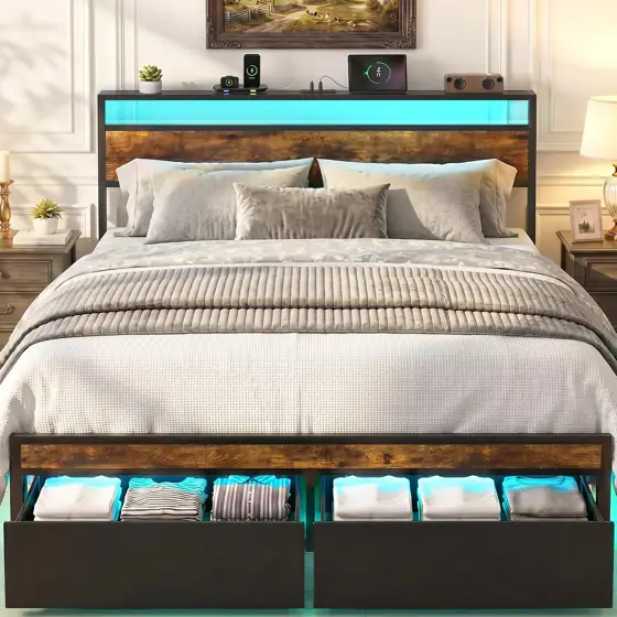 Queen Bed Frame with 2… — Photo 1