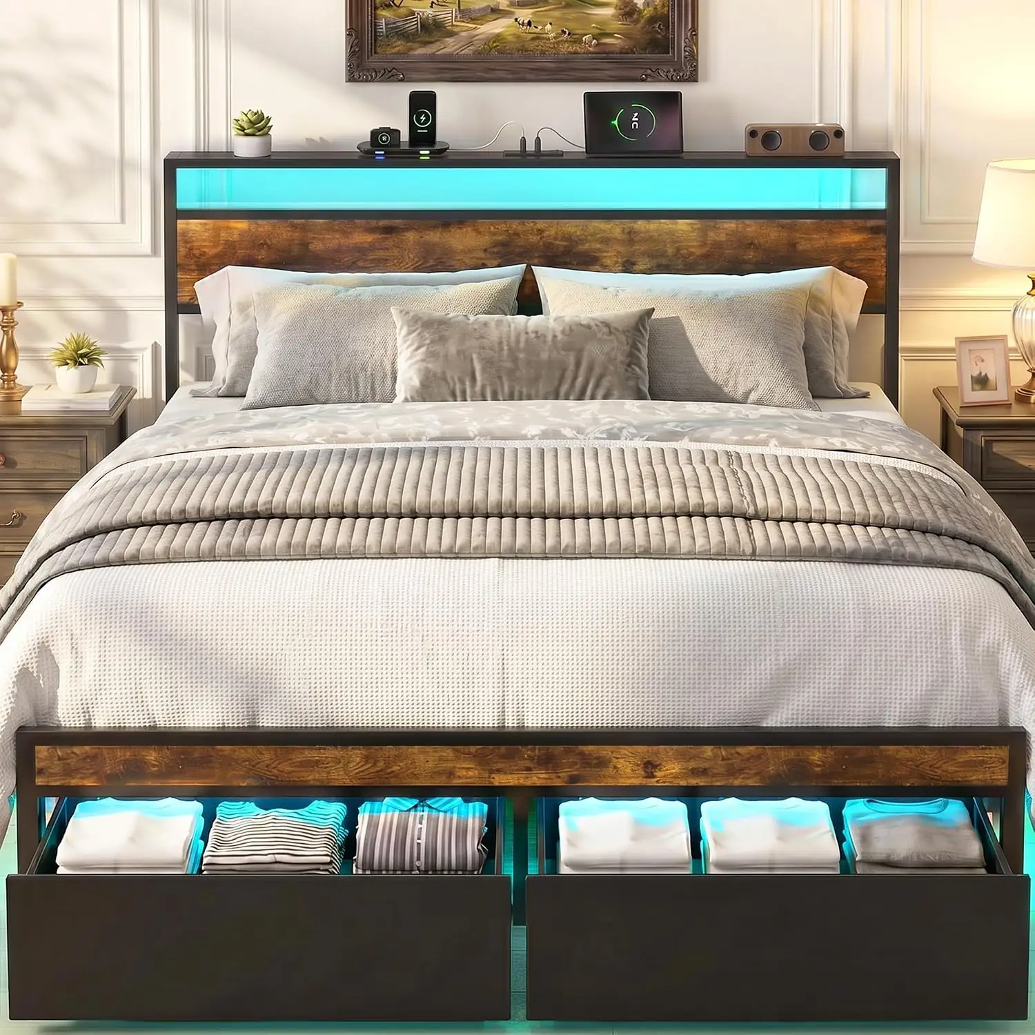 Queen Bed Frame with 2… — Photo 1