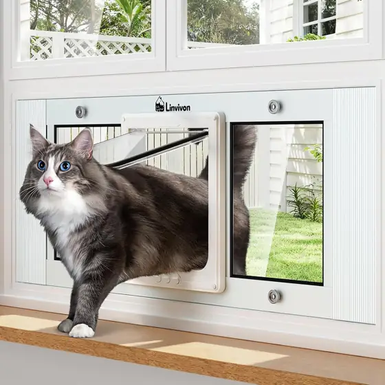 Adjustable Cat Door for Window,… — Photo 1