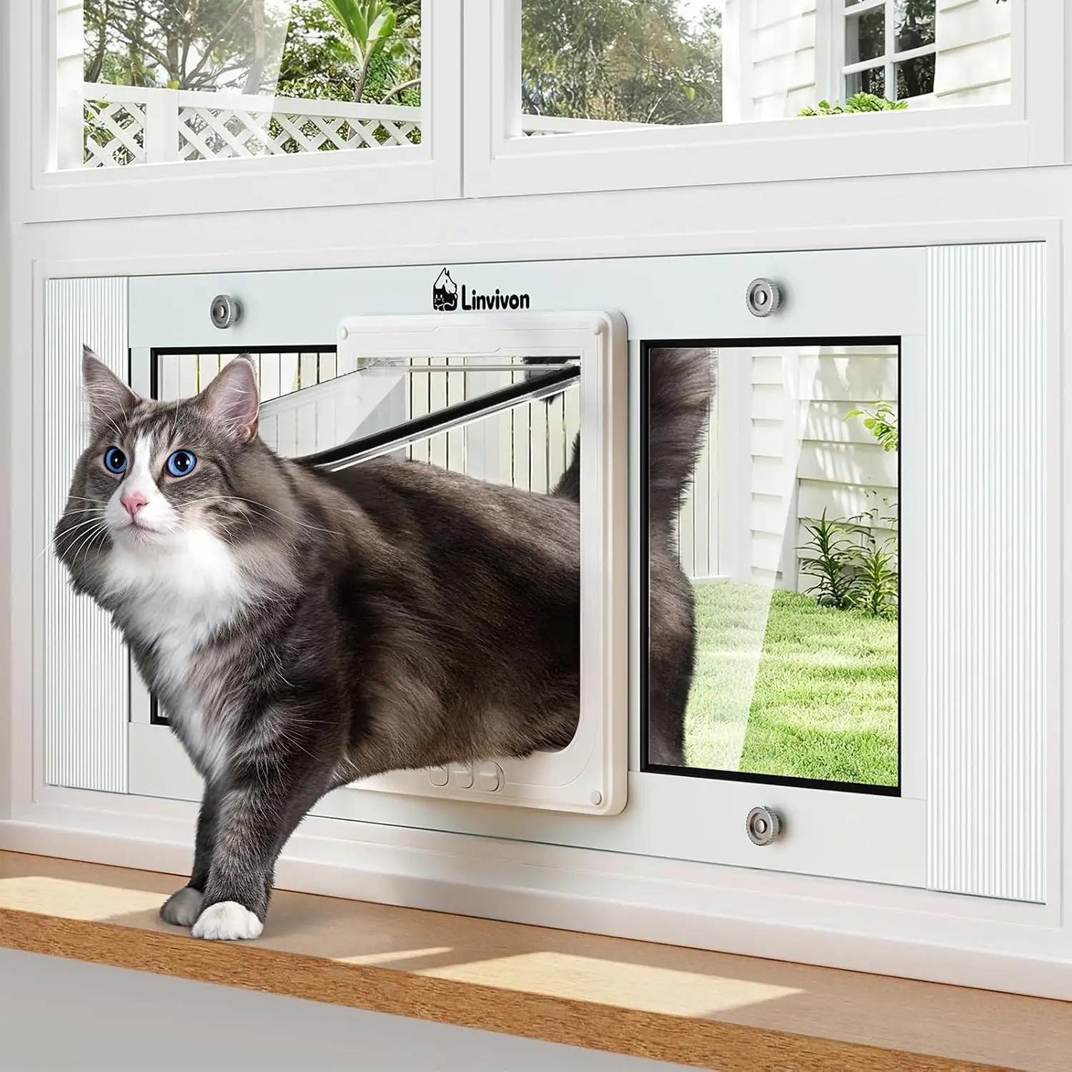 Adjustable Cat Door for Window,… — Photo 1