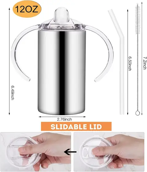 12oz Stainless Steel Sippy Cups… — Photo 2