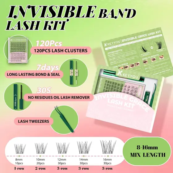 KEYYOU Venus Lash Clusters Kit,… — Photo 2