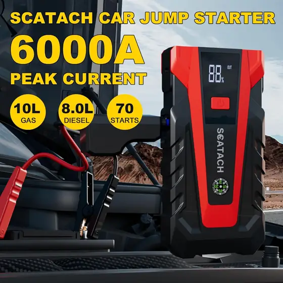 Scatach Jump Starter, 6000A Battery… — Photo 2