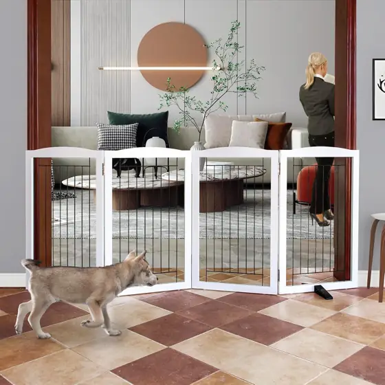 ZJSF Freestanding Dog Gate, Foldable… — Photo 1