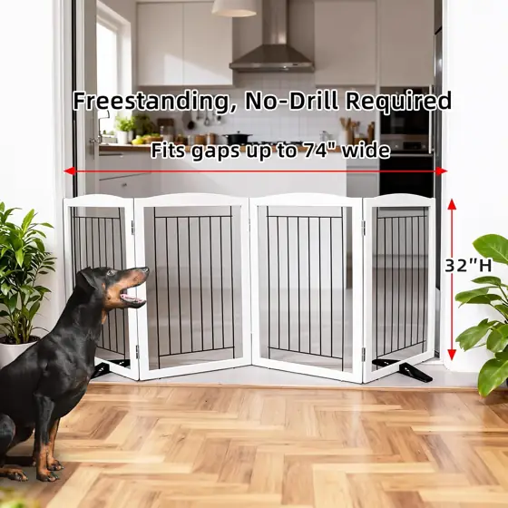 ZJSF Freestanding Dog Gate, Foldable… — Photo 2