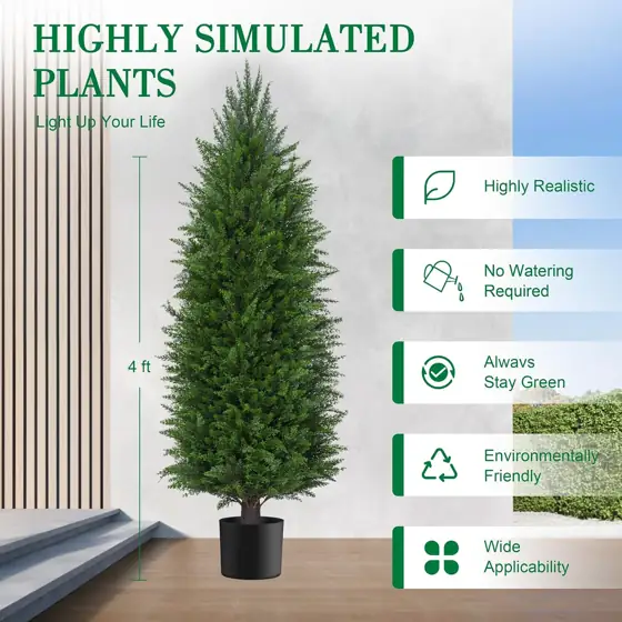 AOKIIE 4FT Artificial Cedar Topiary… — Photo 2