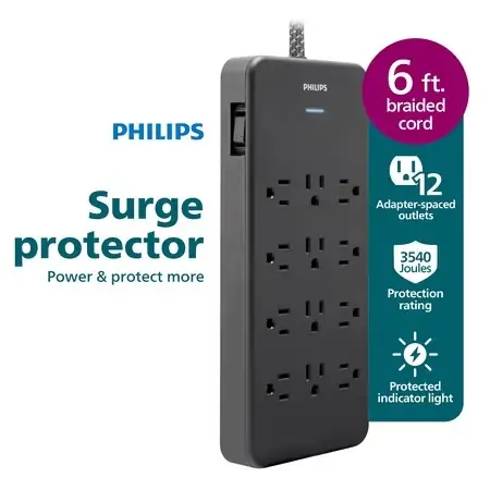 Philips Surge Protector Power Strip,… — Photo 1