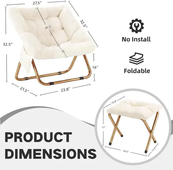 Comfy Saucer Chair for Adults,… — Photo 2