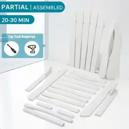 White Solid Wood Outdoor Folding… — Photo 2
