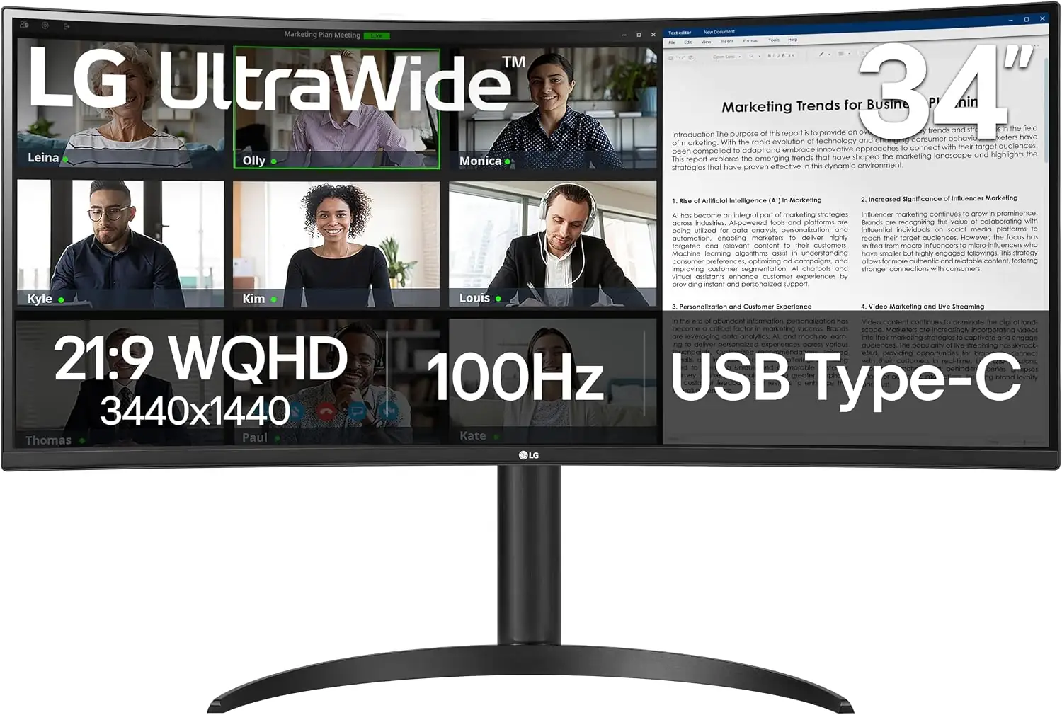 LG 34WR55QK-B 34-In UltraWide WQHD… — Photo 1