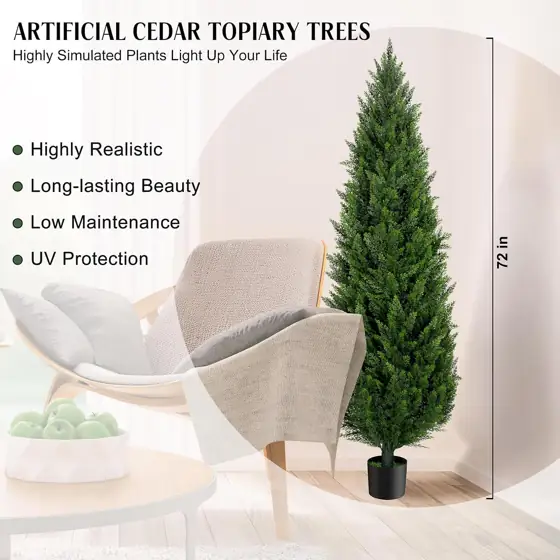 AOKIIE 6FT Artificial Cedar Topiary… — Photo 2