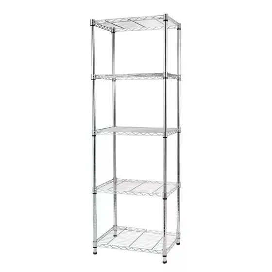 Silver 5-Tier Heavy-Duty Steel Freestanding… — Photo 1