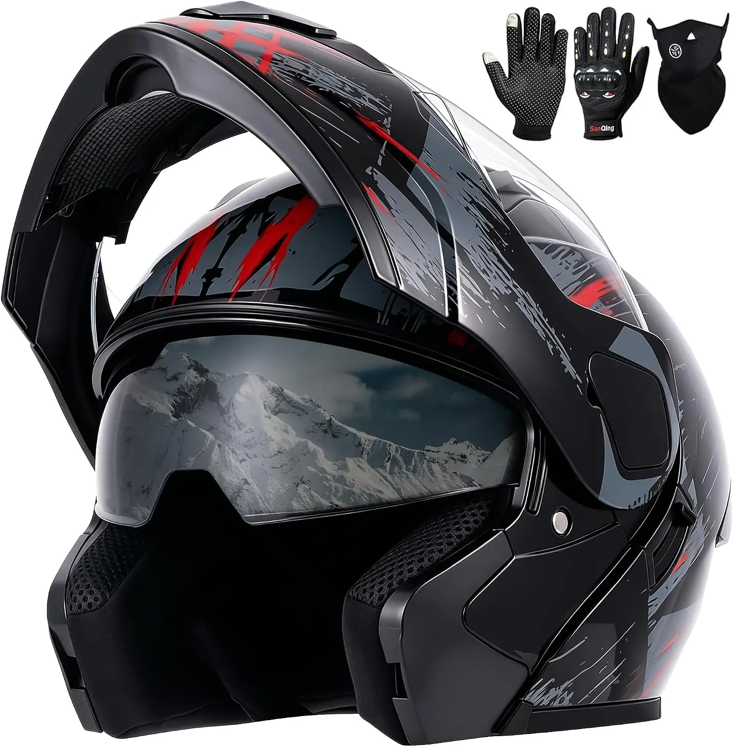 Adult Modular Motorcycle Helmets DOT… — Photo 1