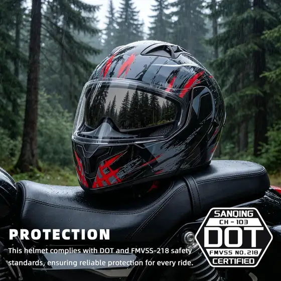 Adult Modular Motorcycle Helmets DOT… — Photo 2
