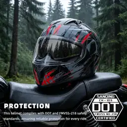 Adult Modular Motorcycle Helmets DOT… — Photo 2