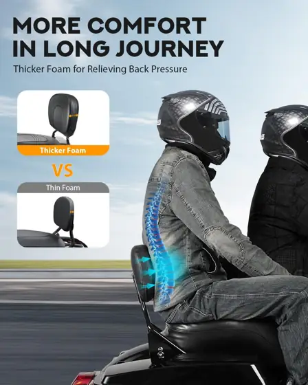 PBYMT Detachable Passenger Backrest, Quick… — Photo 2