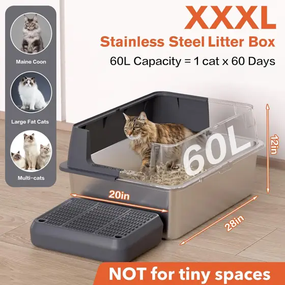 XXL Stainless Steel Litter Box… — Photo 2